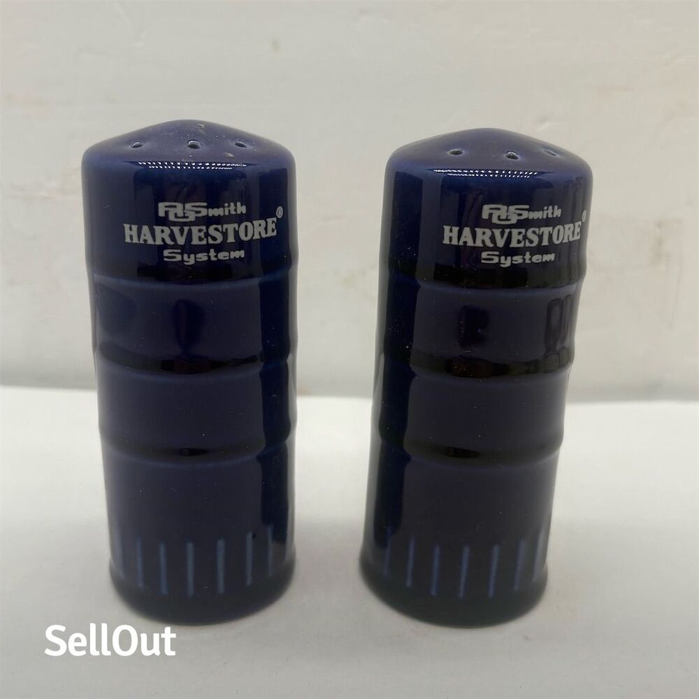 Vintage 1950s AO Smith Cobalt Blue Silo Salt & Pepper Shakers